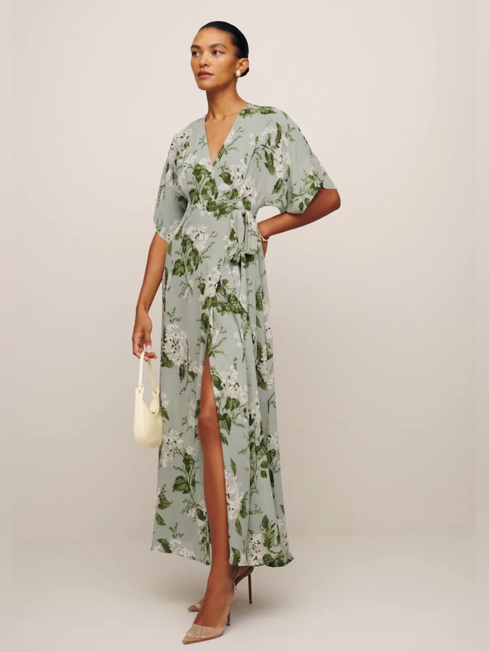 Reformation Winslow Tea Garden Floral Green Maxi Dress Small - Picture 2 of 10